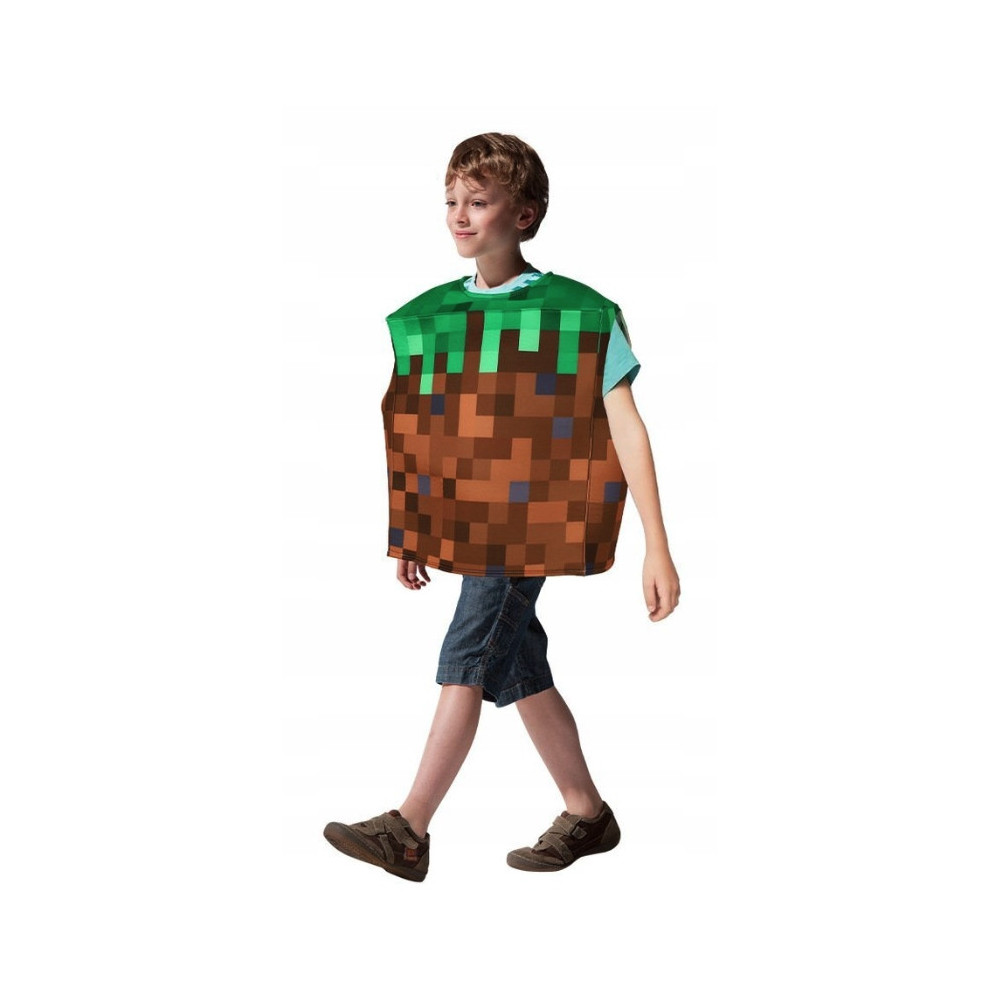 DZIECIĘCY STRÓJ KOSTIUM MINECRAFT KOSTKA GRASS BLOCK PRZEBRANIE DLA DZIECI