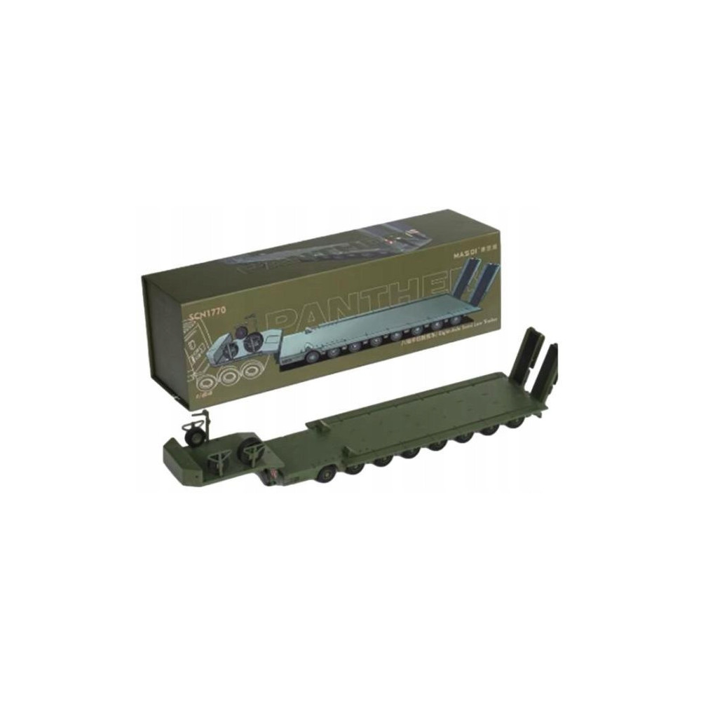 MASSDI 1:64 SCN1770 – NACZEPA 8-osiowa „Semi Low Plate Trailer” ZIELONA