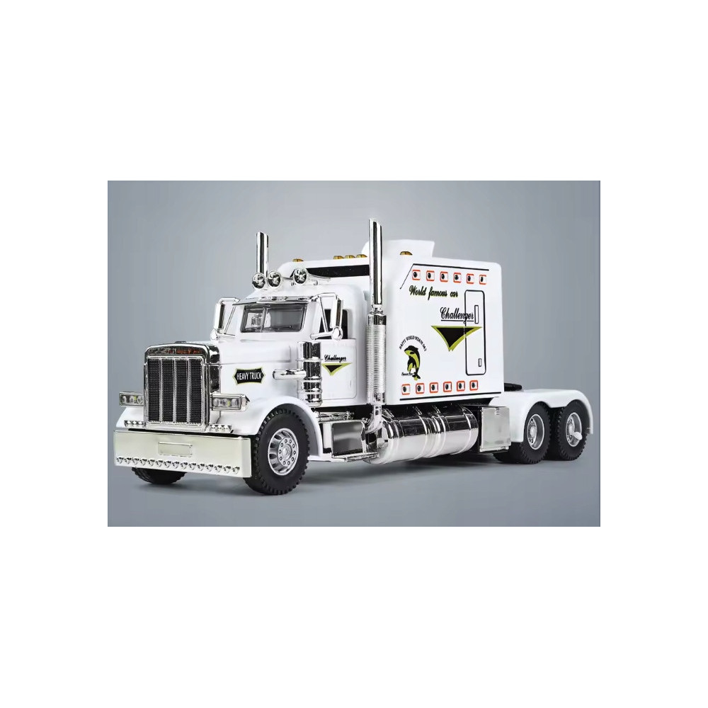 MODEL SAMOCHÓD TIR CIĘŻARÓWKA NACZEPA AMERICAN TRUCK ŚWIATŁA DŹWIĘKI BIAŁA