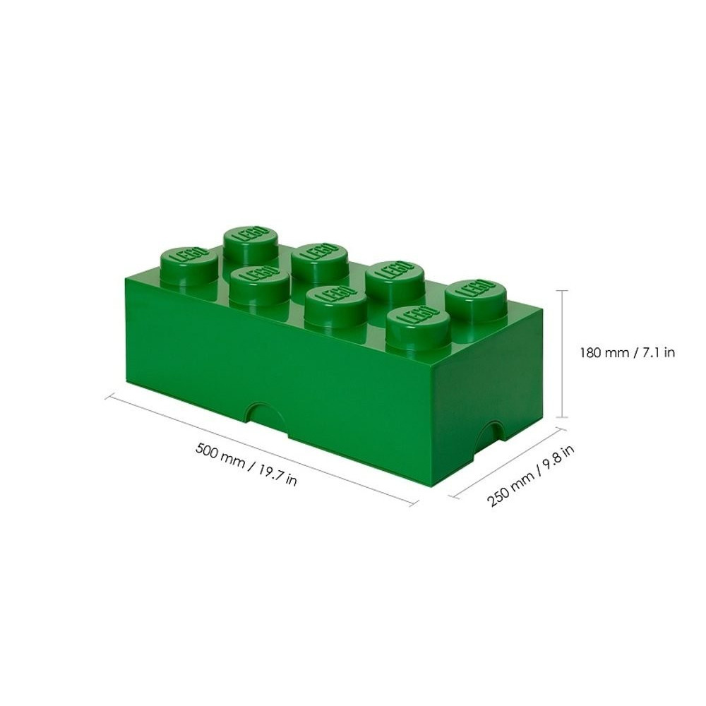 Pojemnik klocek LEGO Brick 8 Zielony25x50 cm ciemnozielony