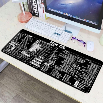 MATA PODKŁADKA POD MYSZ ZE SKRÓTAMI KLAWISZOWYMI MAC OS CZARNA 90x40cm
