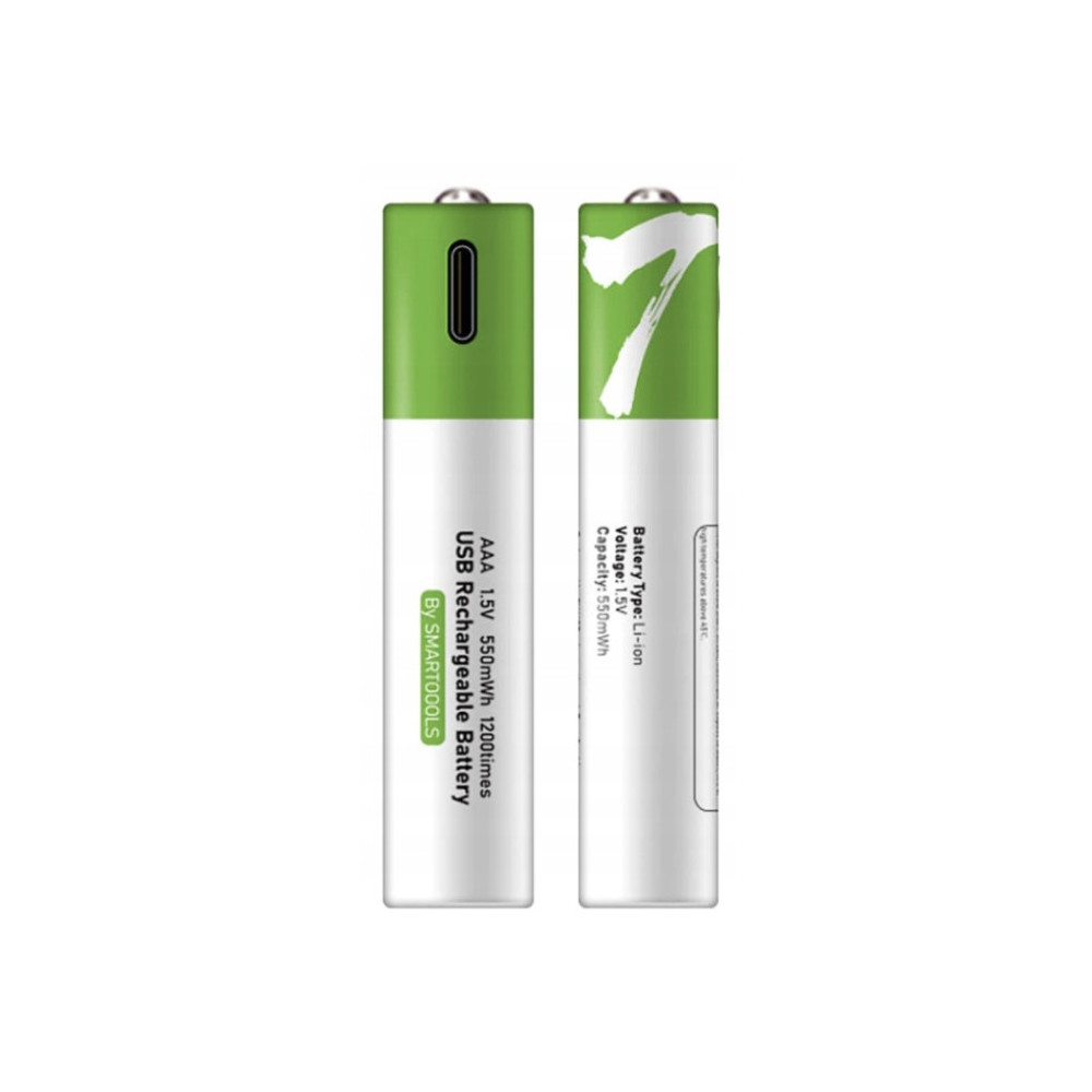 WIELOKROTNE BATERIE PALUSZKI AKUMULATORKI AAA 2 SZT ŁADOWANE KABLEM USB-C