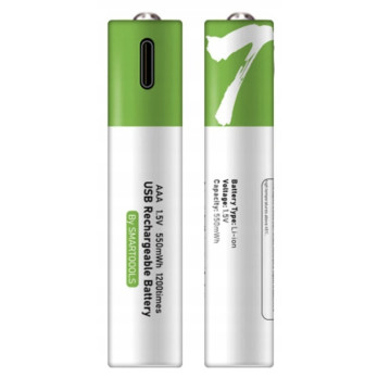 WIELOKROTNE BATERIE PALUSZKI AKUMULATORKI AAA 2 SZT ŁADOWANE KABLEM USB-C