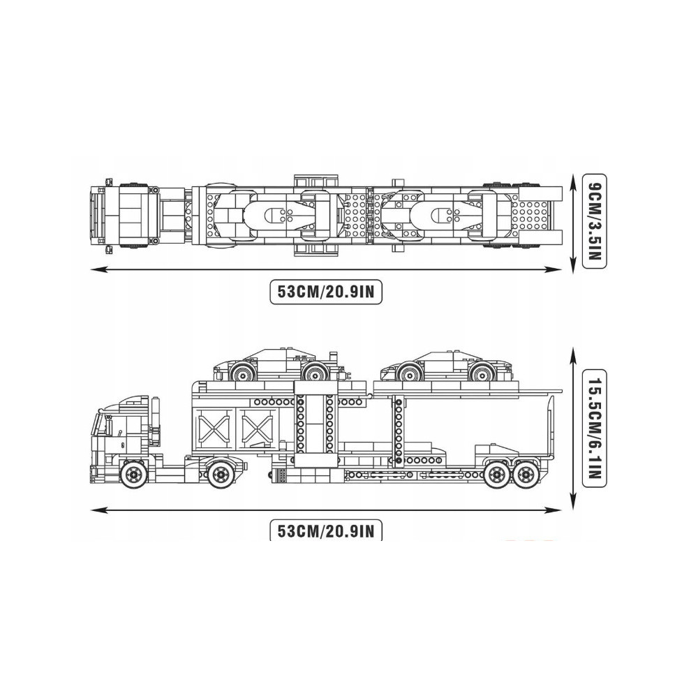 Zestaw MOULD KING 24078 – Transporter samochodów sportowych Laweta Klocki