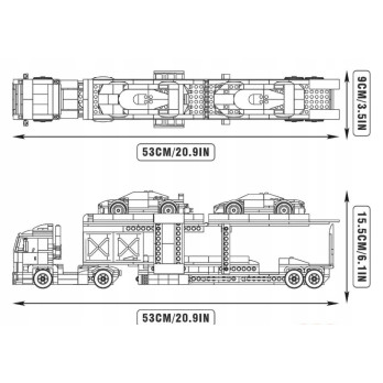 Zestaw MOULD KING 24078 – Transporter samochodów sportowych Laweta Klocki