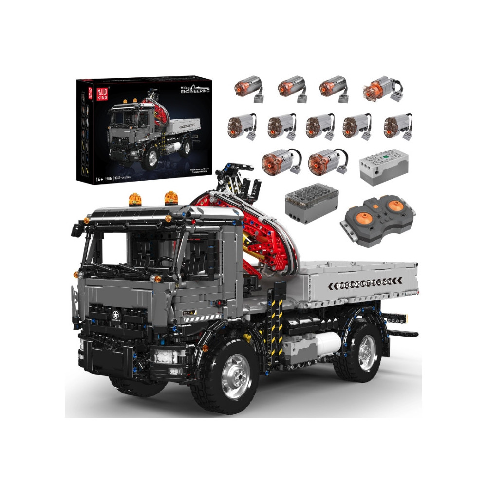 KLOCKI MOULD KING 19016 DŹWIG NA CIĘŻARÓWCE ŻURAW SAMOCHODOWY MOBILNY RC