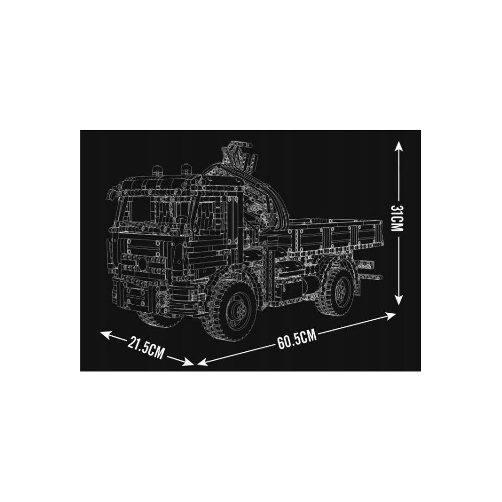 KLOCKI MOULD KING 19016 DŹWIG NA CIĘŻARÓWCE ŻURAW SAMOCHODOWY MOBILNY RC
