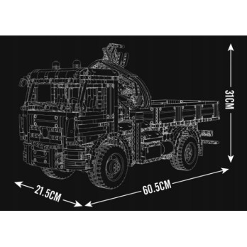 KLOCKI MOULD KING 19016 DŹWIG NA CIĘŻARÓWCE ŻURAW SAMOCHODOWY MOBILNY RC