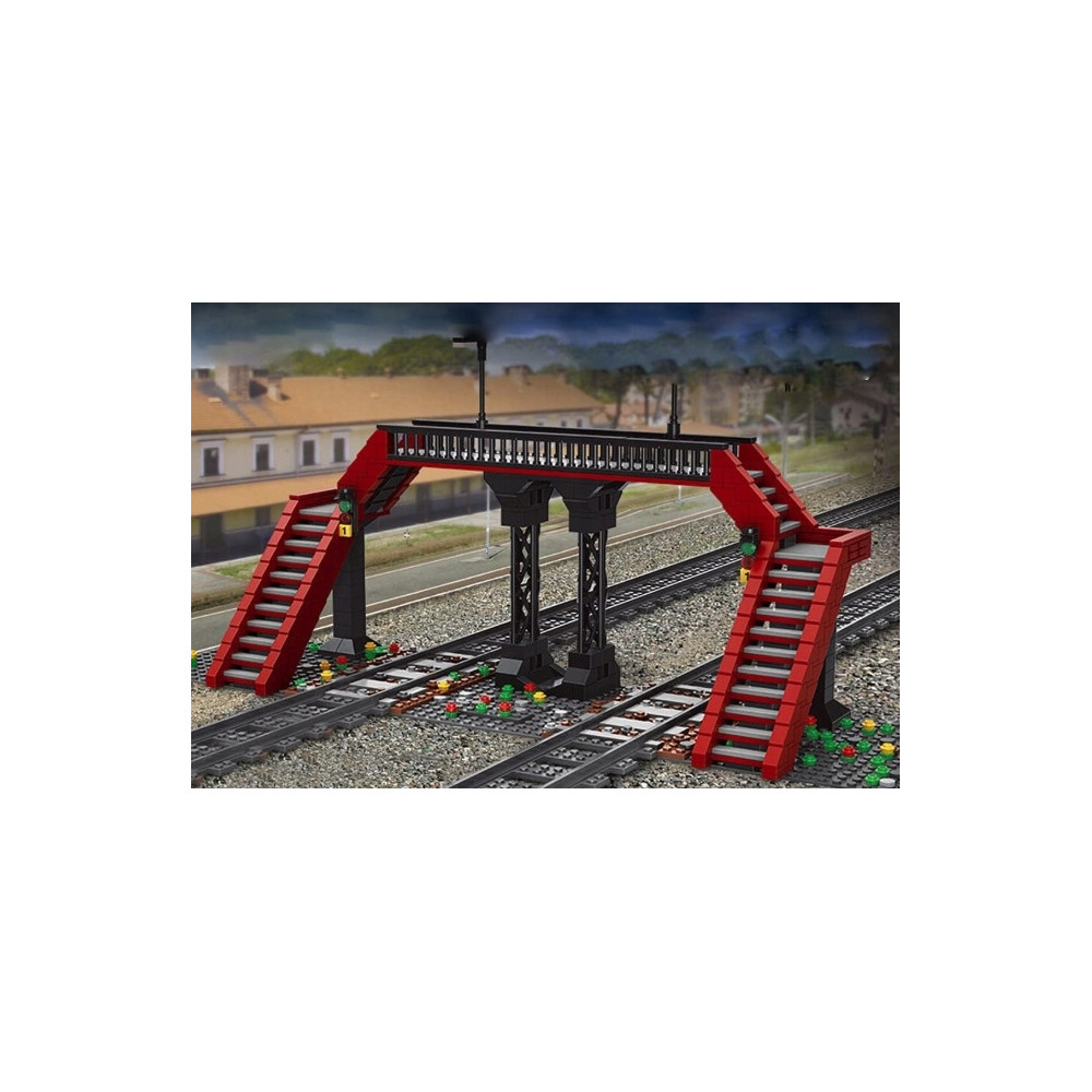 MOULD KING 12008 Railroad Crossing Przejazd Kolejowy ZESTAW DO ZŁOŻENIA