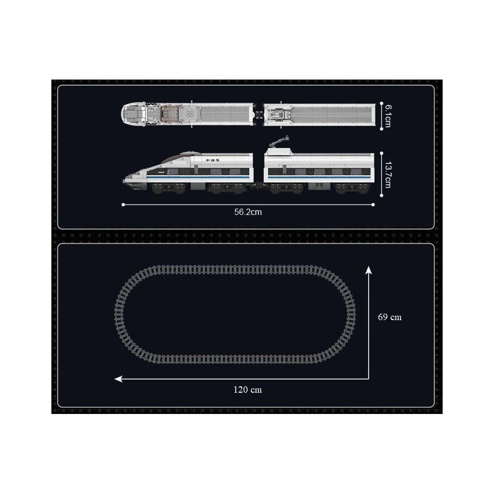 MOULD KING 12021 Pociąg CRH380A High-Speed Train ZDALNIE STEROWANY ZESTAW