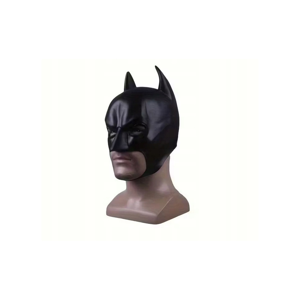 MASKA HALLOWEEN BATMAN CZARNA LATEKSOWA KOMINIARKA PRZEBRANIE POŁYSK