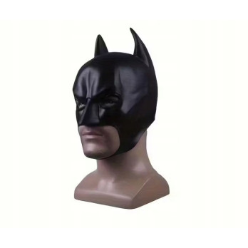 MASKA HALLOWEEN BATMAN CZARNA LATEKSOWA KOMINIARKA PRZEBRANIE POŁYSK