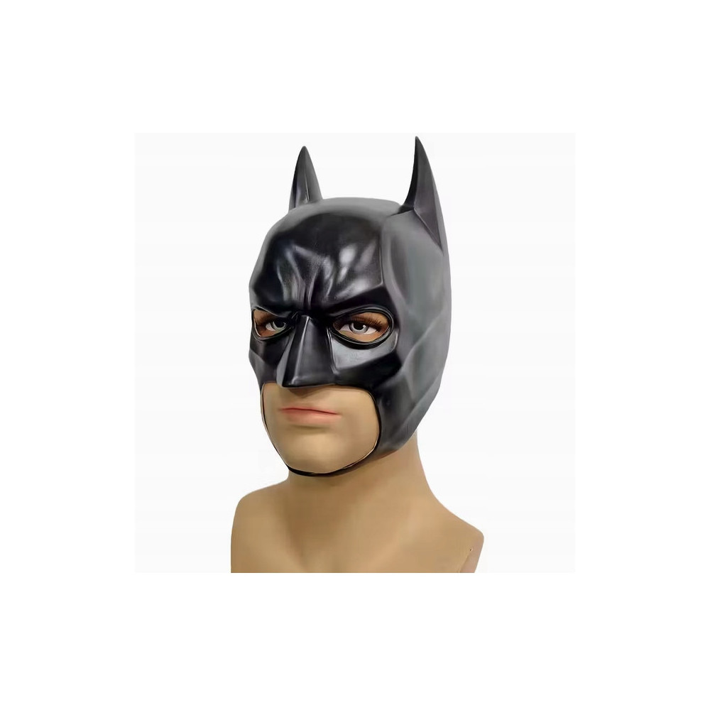MASKA HALLOWEEN BATMAN CZARNA LATEKSOWA KOMINIARKA PRZEBRANIE POŁYSK