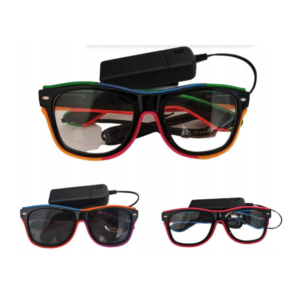 OKULARY LED SHUTTER ŚWIECĄCE OKULARY IMPREZOWE NEONOWE IMPREZA GADŻETY