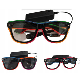 OKULARY LED SHUTTER ŚWIECĄCE OKULARY IMPREZOWE NEONOWE IMPREZA GADŻETY