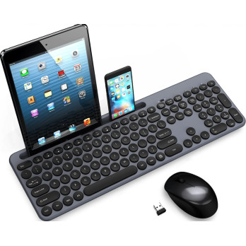 ZESTAW BEZPRZEWODOWY KLAWIATURA BEZPRZEWODOWA + MYSZ CICHA USB SZARA