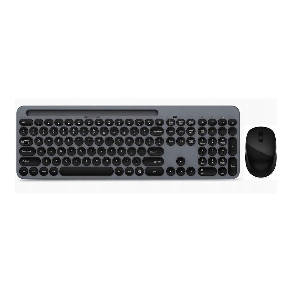 ZESTAW BEZPRZEWODOWY KLAWIATURA BEZPRZEWODOWA + MYSZ CICHA USB SZARA