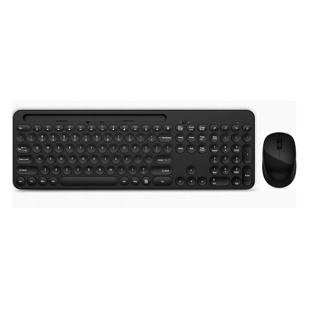 ZESTAW BEZPRZEWODOWY KLAWIATURA BEZPRZEWODOWA + MYSZ CICHA USB CZARNA