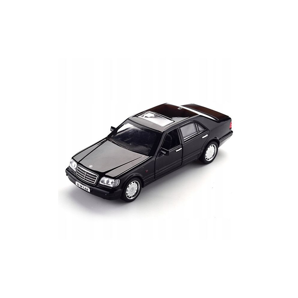 MERCEDES S klasa W140 METALOWY MODEL SAMOCHODU 1:32 DŹWIĘK ŚWIATŁO CZARNY