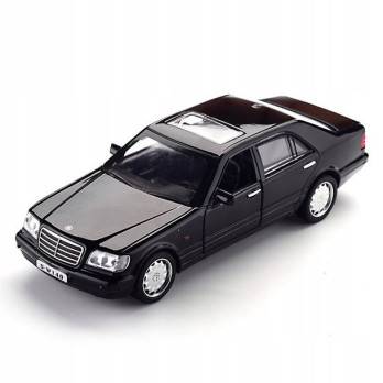 MERCEDES S klasa W140 METALOWY MODEL SAMOCHODU 1:32 DŹWIĘK ŚWIATŁO CZARNY