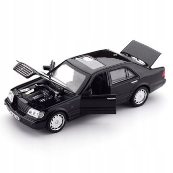 MERCEDES S klasa W140 METALOWY MODEL SAMOCHODU 1:32 DŹWIĘK ŚWIATŁO CZARNY