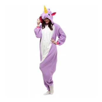 ONESIE KOMBINEZON JEDNOROŻEC FIOLETOWY PURPLE KIGURUMI PIŻAMA L