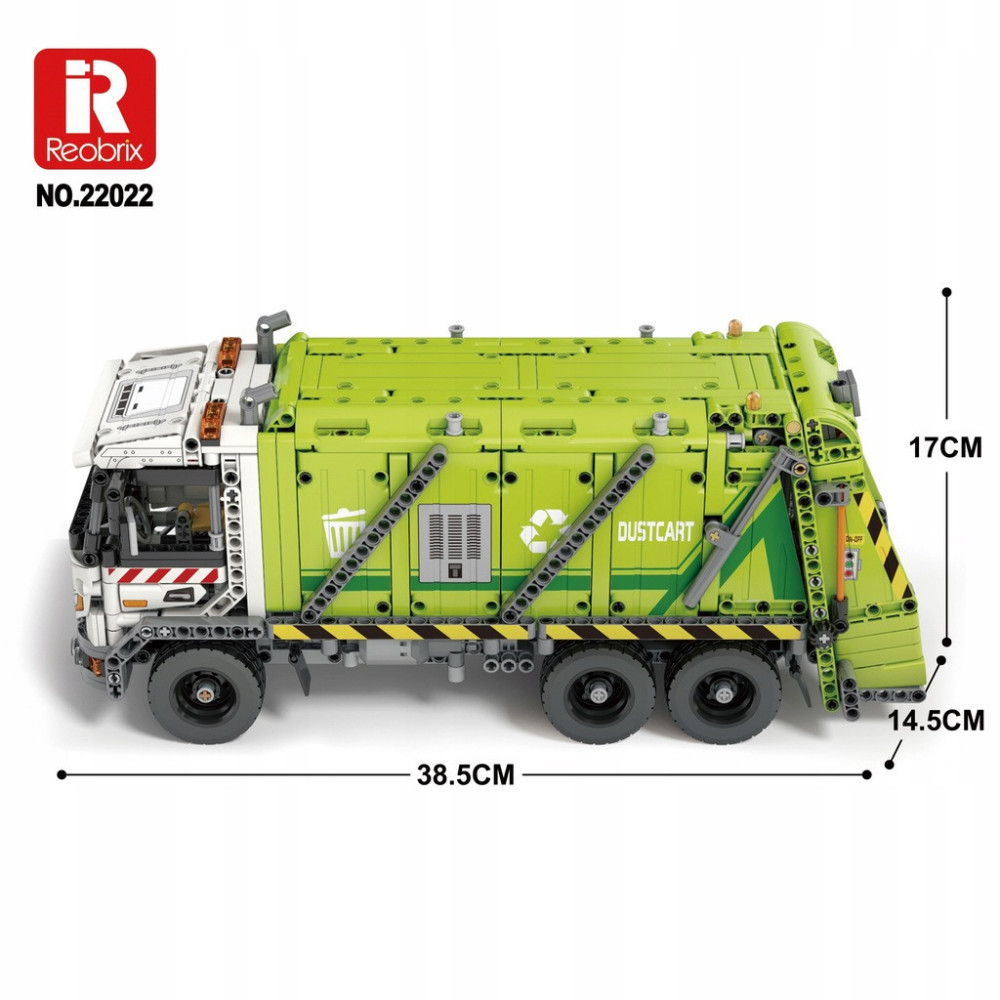 KLOCKI REOBRIX CIĘŻARÓWKA ŚMIECIARKA GARBAGE TRUCK DYNAMIC 1355 PCS TECHNIC