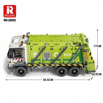 KLOCKI REOBRIX CIĘŻARÓWKA ŚMIECIARKA GARBAGE TRUCK DYNAMIC 1355 PCS TECHNIC
