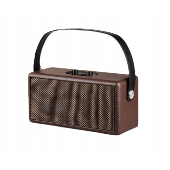 PRZENOŚNY GŁOŚNIK RETRO BLUETOOTH BEZPRZEWODOWY VINTAGE BRĄZOWY