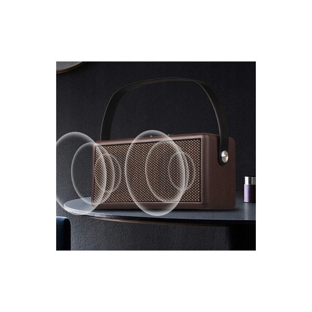PRZENOŚNY GŁOŚNIK RETRO BLUETOOTH BEZPRZEWODOWY VINTAGE BRĄZOWY