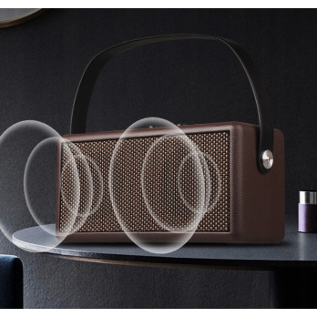 PRZENOŚNY GŁOŚNIK RETRO BLUETOOTH BEZPRZEWODOWY VINTAGE BRĄZOWY