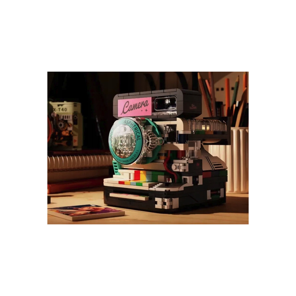 KLOCKI KONSTRUKCYJNE RETRO APARAT INSTANT CAMERA 455 KLOCKÓW ZESTAW PREZENT