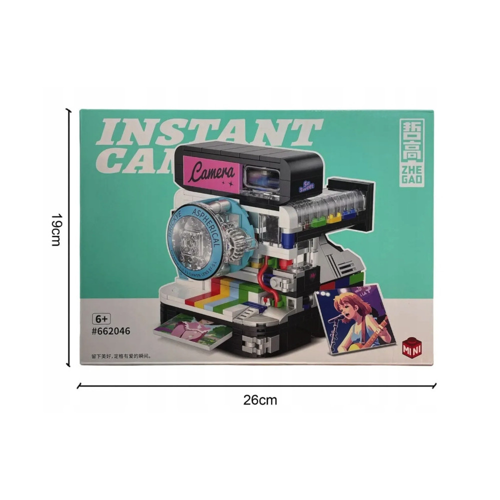 KLOCKI KONSTRUKCYJNE RETRO APARAT INSTANT CAMERA 455 KLOCKÓW ZESTAW PREZENT