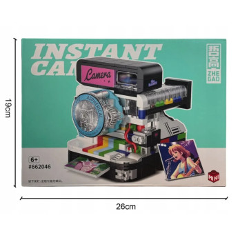 KLOCKI KONSTRUKCYJNE RETRO APARAT INSTANT CAMERA 455 KLOCKÓW ZESTAW PREZENT