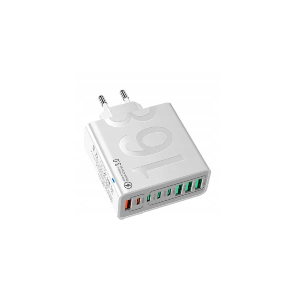 ŁADOWARKA SIECIOWA QC 4 x USB-A i 4 x USB-C SZYBKIE ŁADOWANIE UNIWERSALNA