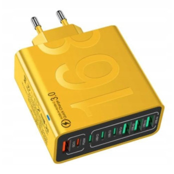ŁADOWARKA SIECIOWA QC 4 x USB-A i 4 x USB-C SZYBKIE ŁADOWANIE UNIWERSALNA