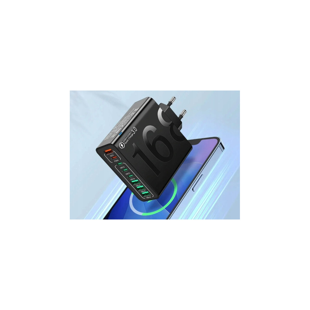 ŁADOWARKA SIECIOWA QC 4 x USB-A i 4 x USB-C SZYBKIE ŁADOWANIE UNIWERSALNA