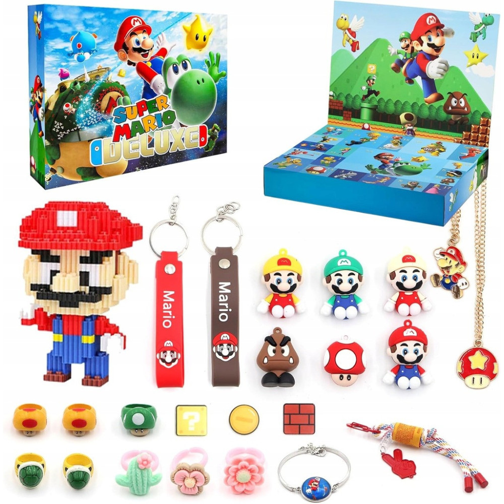 KALENDARZ ADWENTOWY 24 ELEMENTY SUPER MARIO DELUXE MAGNESY ADWENT ŚWIĘTA