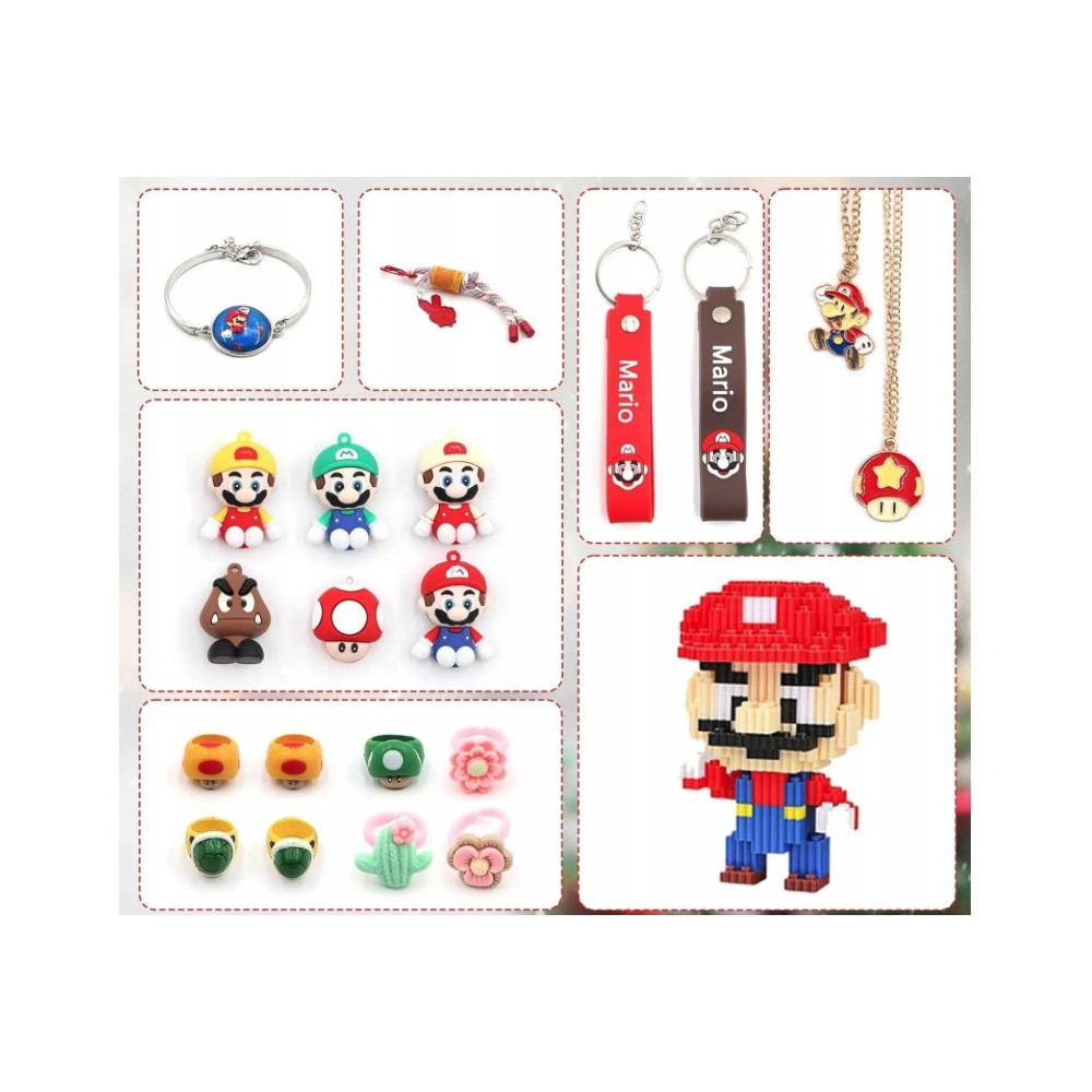 KALENDARZ ADWENTOWY 24 ELEMENTY SUPER MARIO DELUXE MAGNESY ADWENT ŚWIĘTA