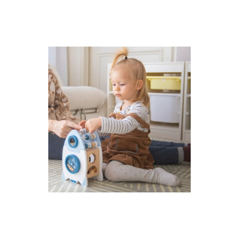 SORTER MONTESSORI RAKIETA DREWNIANA ZABAWKA EDUKACYJNA DLA DZIECI LICZYDŁO
