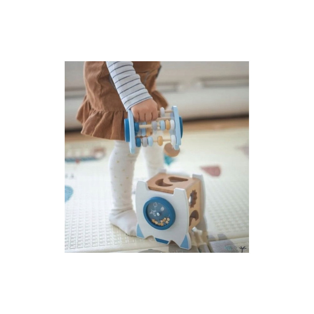 SORTER MONTESSORI RAKIETA DREWNIANA ZABAWKA EDUKACYJNA DLA DZIECI LICZYDŁO