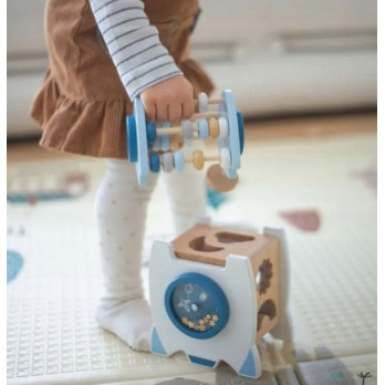 SORTER MONTESSORI RAKIETA DREWNIANA ZABAWKA EDUKACYJNA DLA DZIECI LICZYDŁO