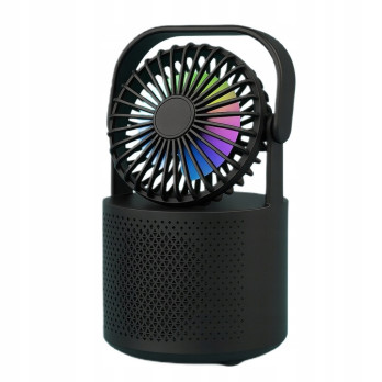 Hoffen Wentylator z Głośnikiem Podświetlenie RGB Bluetooth Radio FM