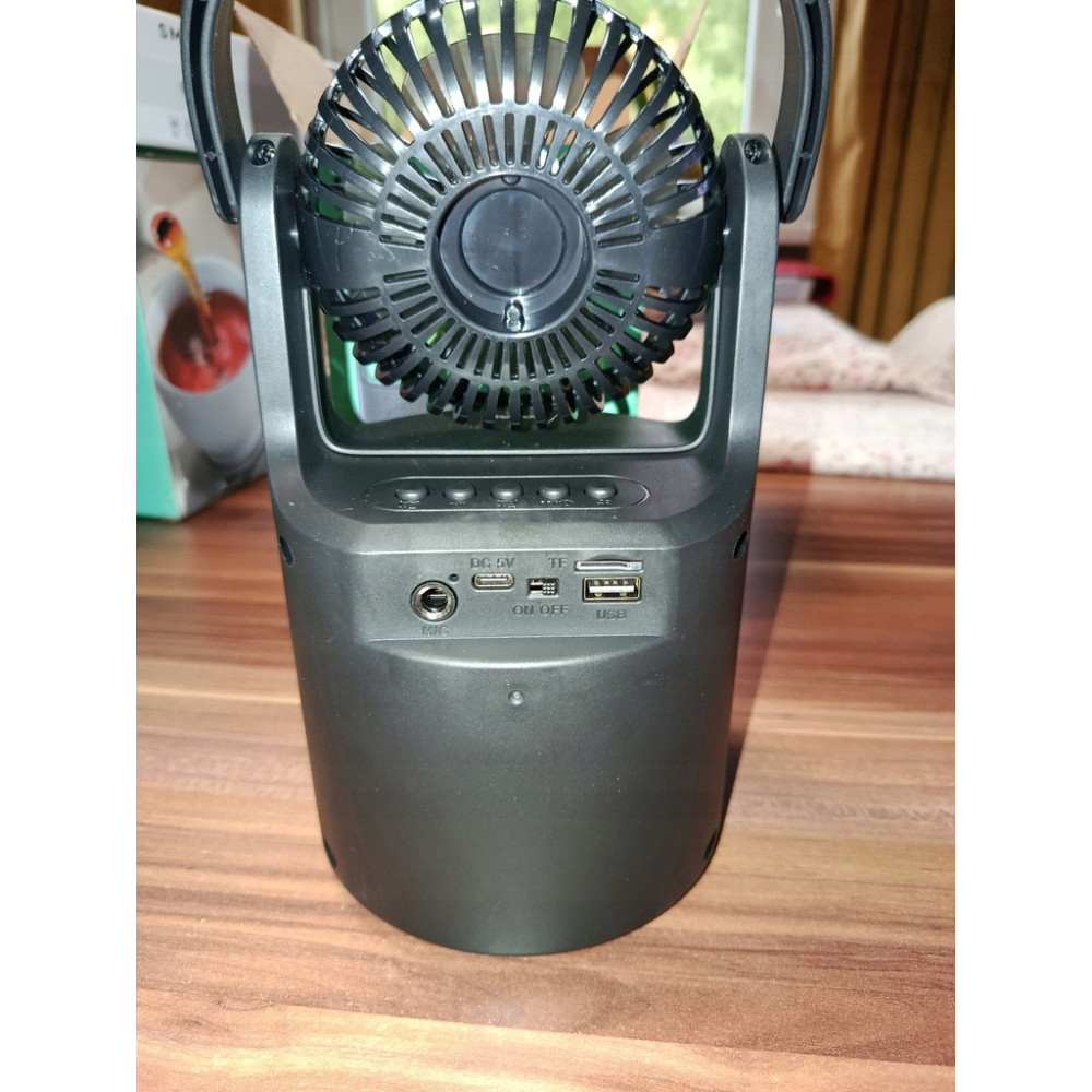 Hoffen Wentylator z Głośnikiem Podświetlenie RGB Bluetooth Radio FM