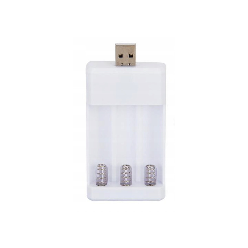 ZESTAW 4 SZTUK BATERII AAA 700mAh Z UNIWERSALNĄ ŁADOWARKĄ USB 1.2V
