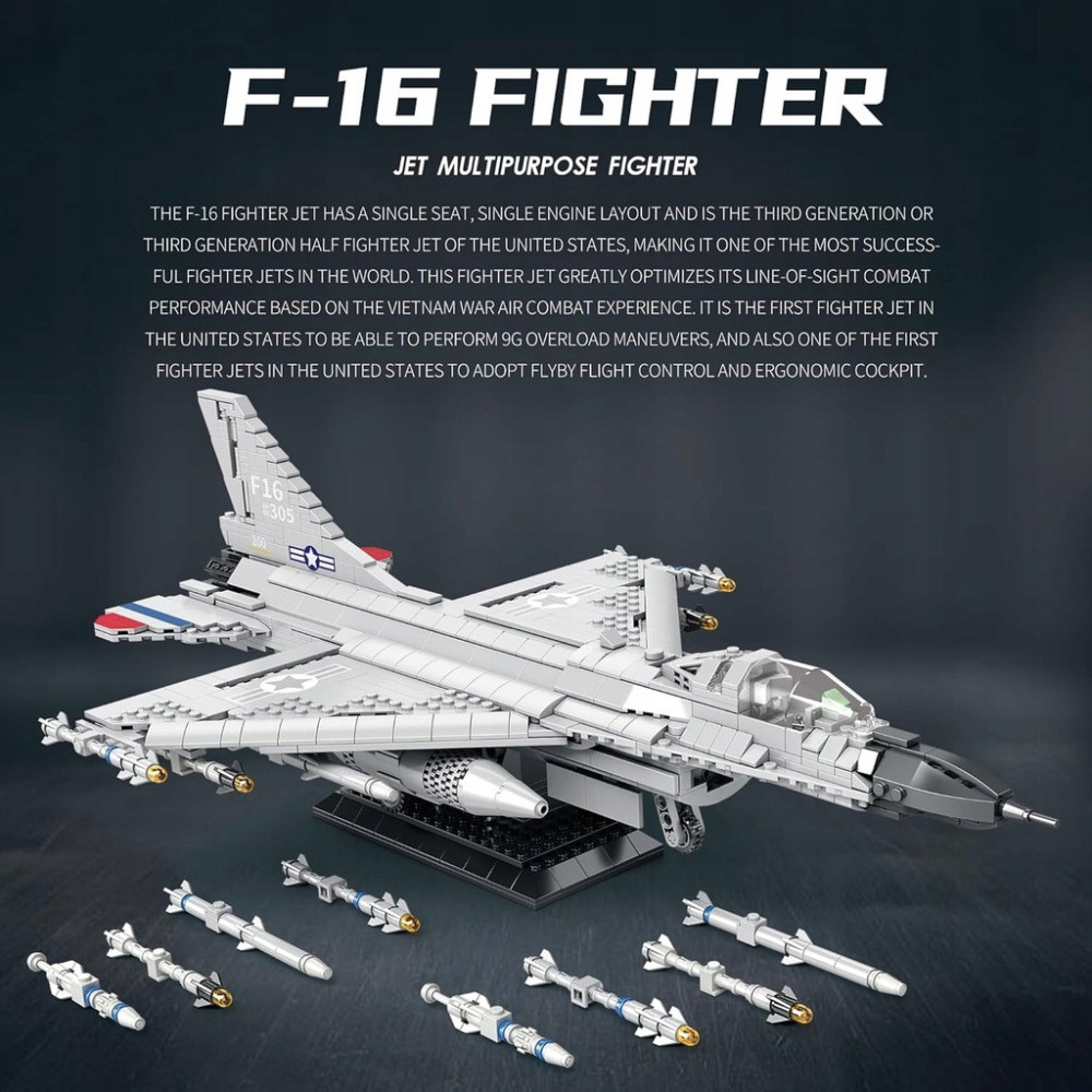 KLOCKI KONSTRUKCYJNE REOBRIX SAMOLOT WOJSKOWY F-16 ZESTAW DO BUDOWY