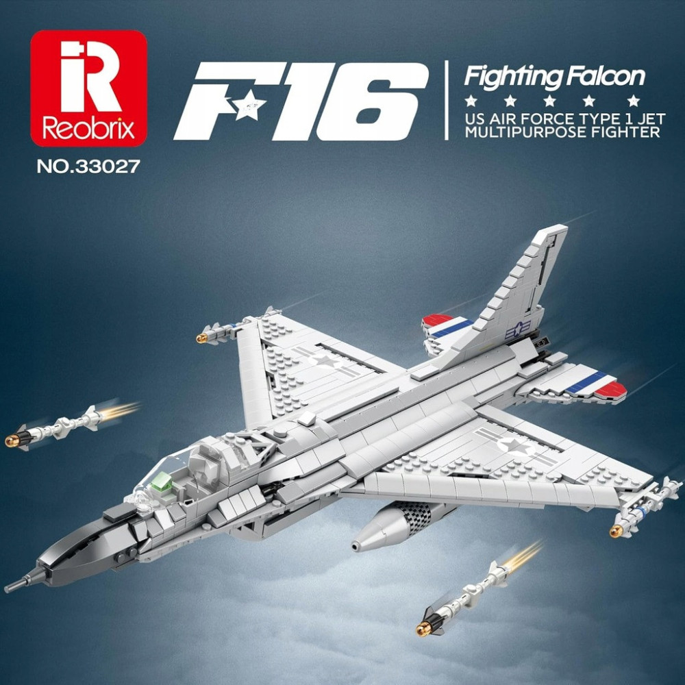 KLOCKI KONSTRUKCYJNE REOBRIX SAMOLOT WOJSKOWY F-16 ZESTAW DO BUDOWY
