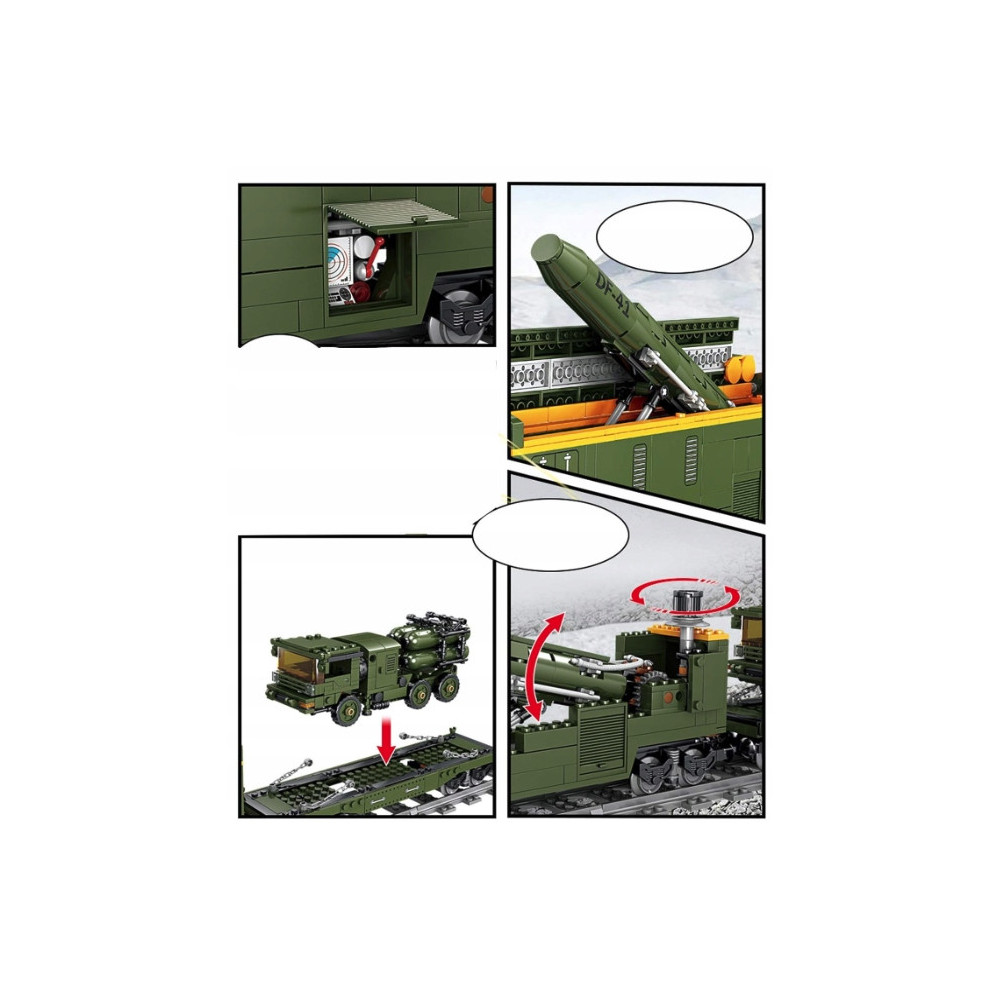 KLOCKI CITY POCIĄG WOJSKOWY ARMY TOWAROWY ZIELONY ZABAWKA DLA DZIECI