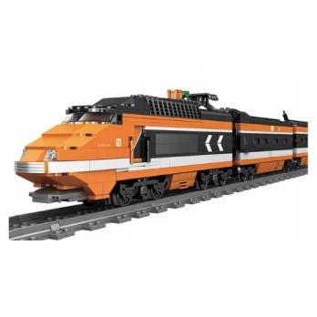 KLOCKI POCIĄG ELEKTRYCZNY OSOBOWY SZYBKI POMARAŃCZOWY ORANGE