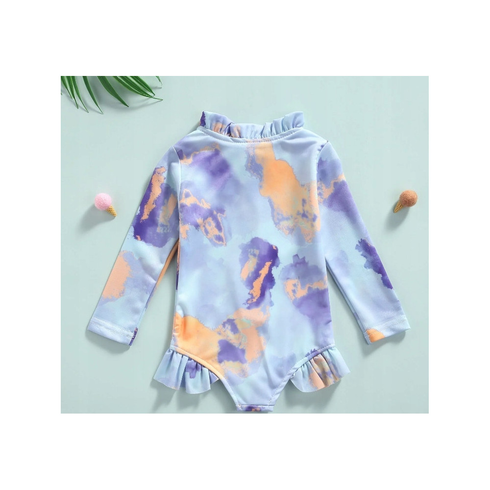 STRÓJ KĄPIELOWY DZIEWCZĘCY KOMBINEZON TIE DYE UV UPF50+ 128/134 6+LAT